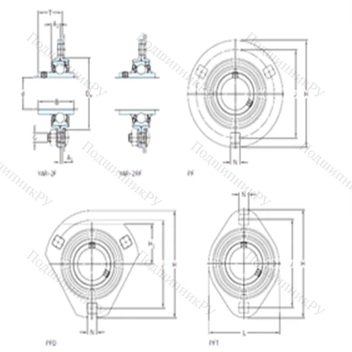 Подшипниковый узел шариковый радиальный PFT 40 WF