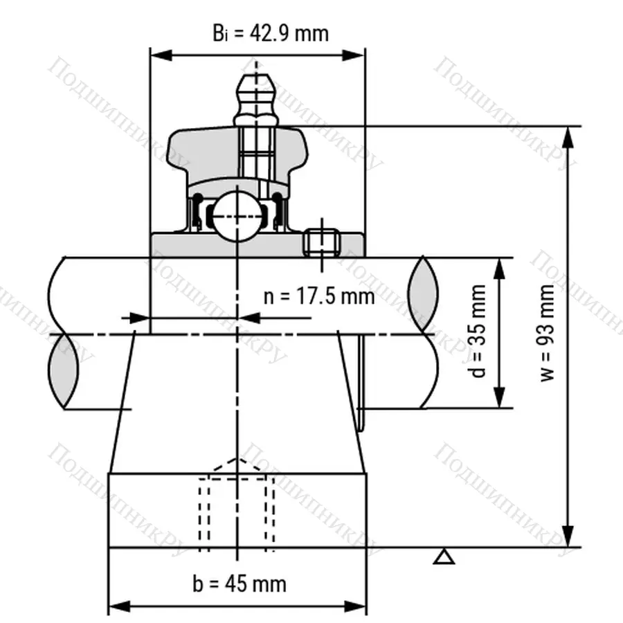 Подшипниковый узел UCPW 207-M 14 - Вал: 35 мм