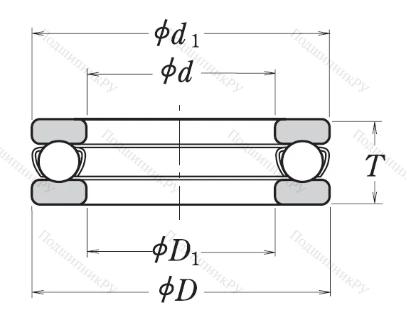 Упорный шариковый подшипник 51212