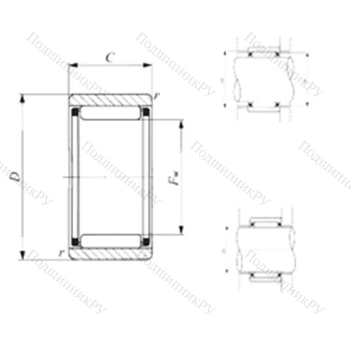 Подшипник игольчатый радиальный RNAF 607820