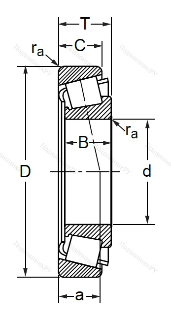 Конический роликовый подшипник 7312 (30312)