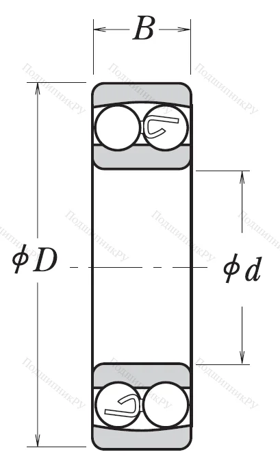 Двухрядный шариковый подшипник 2202 2RSTNG