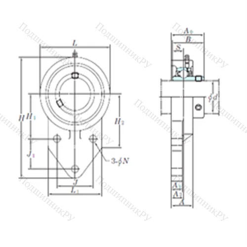 Подшипниковый узел шариковый радиальный UCFB 207-21