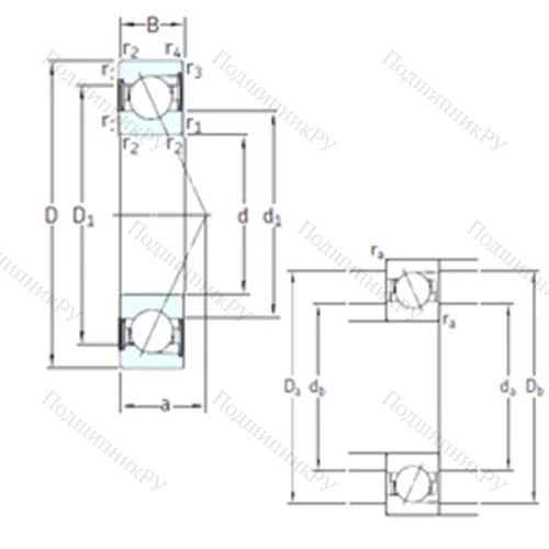 Подшипник шариковый радиально-упорный SS 7214 CD/HCP 4A от производителя  SKF