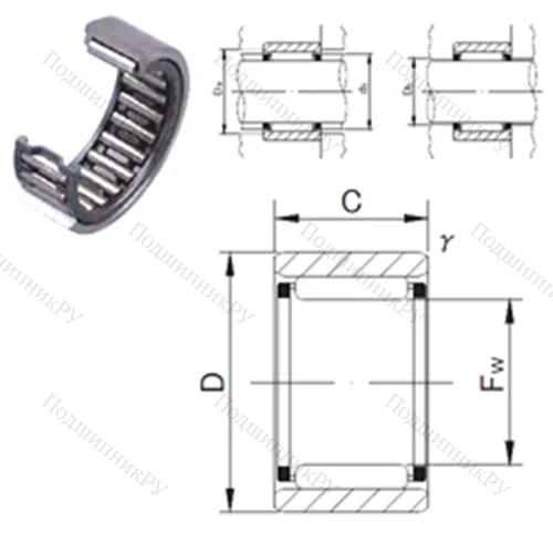 Подшипник игольчатый радиальный RNAF 658530