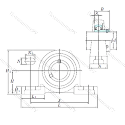 Подшипниковый узел шариковый радиальный BLP 203