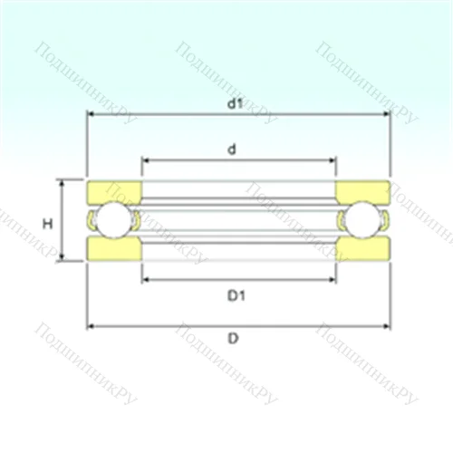 Подшипник шариковый упорный 51268 M