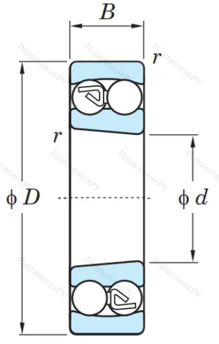 Двухрядный шариковый подшипник 2310 K MG от производителя  KOYO