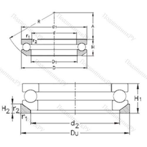 Подшипник шариковый упорный 53414-MP+U 414